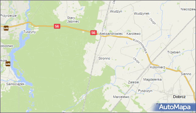 mapa Stronno gmina Dobrcz, Stronno gmina Dobrcz na mapie Targeo