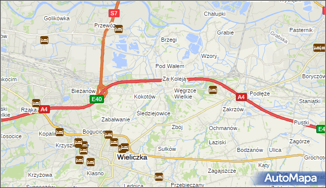 mapa Strumiany gmina Wieliczka, Strumiany gmina Wieliczka na mapie Targeo