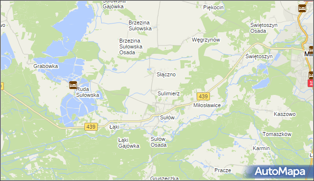 mapa Sulimierz gmina Milicz, Sulimierz gmina Milicz na mapie Targeo