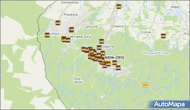 mapa Świeradów-Zdrój, Świeradów-Zdrój na mapie Targeo