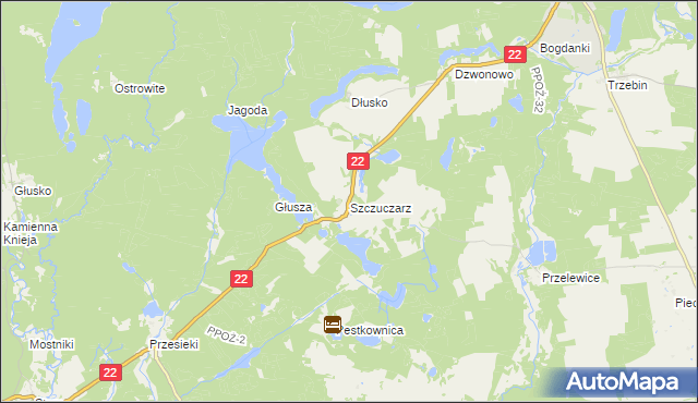 mapa Szczuczarz, Szczuczarz na mapie Targeo