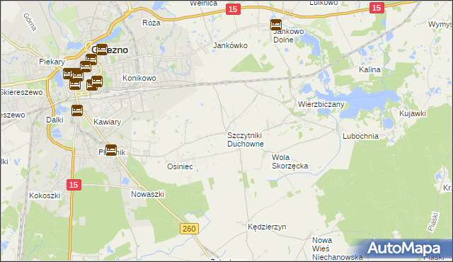 mapa Szczytniki Duchowne, Szczytniki Duchowne na mapie Targeo