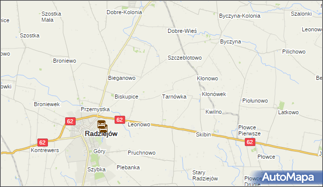 mapa Tarnówka gmina Radziejów, Tarnówka gmina Radziejów na mapie Targeo