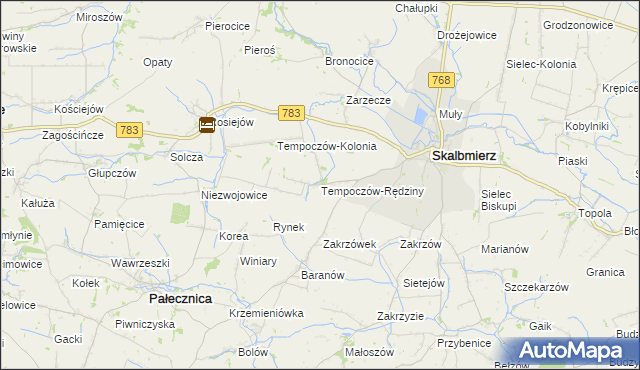 mapa Tempoczów-Rędziny, Tempoczów-Rędziny na mapie Targeo