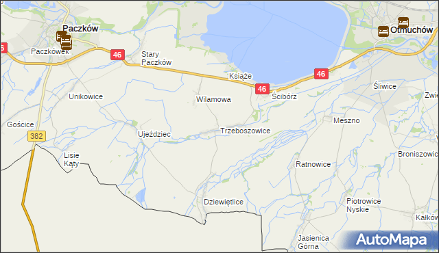 mapa Trzeboszowice, Trzeboszowice na mapie Targeo