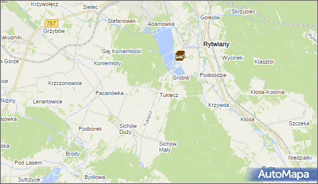 mapa Tuklęcz, Tuklęcz na mapie Targeo