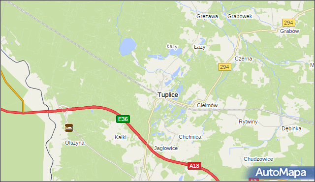 mapa Tuplice, Tuplice na mapie Targeo