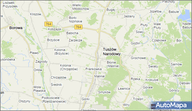 mapa Tuszów Mały, Tuszów Mały na mapie Targeo