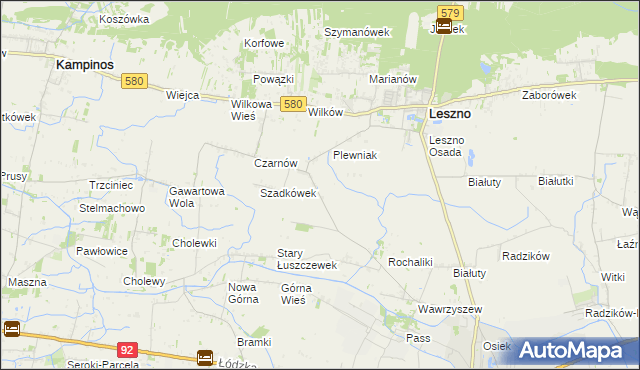 mapa Walentów gmina Leszno, Walentów gmina Leszno na mapie Targeo