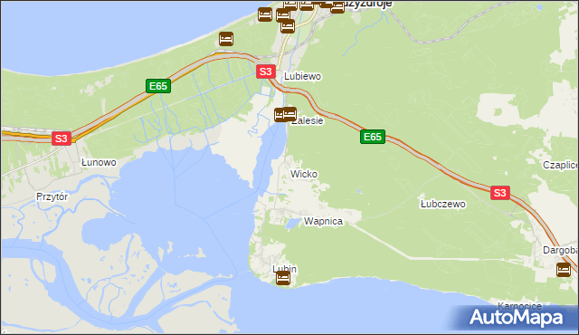 mapa Wicko gmina Międzyzdroje, Wicko gmina Międzyzdroje na mapie Targeo