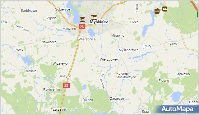 mapa Wierzbówek, Wierzbówek na mapie Targeo