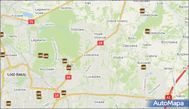 mapa Wilanów gmina Łódź, Wilanów gmina Łódź na mapie Targeo