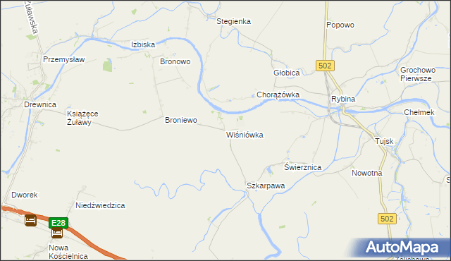 mapa Wiśniówka gmina Stegna, Wiśniówka gmina Stegna na mapie Targeo