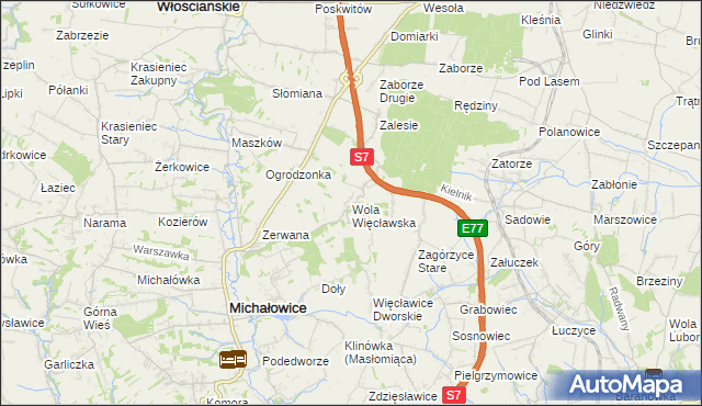 mapa Wola Więcławska, Wola Więcławska na mapie Targeo