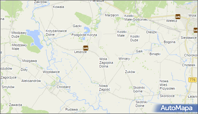 mapa Wola Zagojska Dolna, Wola Zagojska Dolna na mapie Targeo