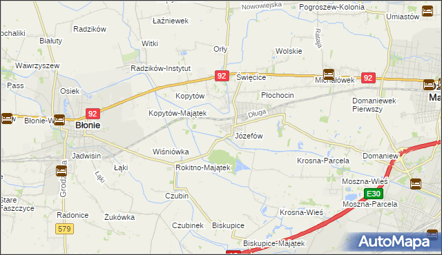 mapa Wolica gmina Ożarów Mazowiecki, Wolica gmina Ożarów Mazowiecki na mapie Targeo