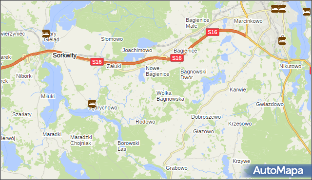 mapa Wólka Bagnowska, Wólka Bagnowska na mapie Targeo