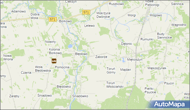 mapa Zaborze gmina Nasielsk, Zaborze gmina Nasielsk na mapie Targeo