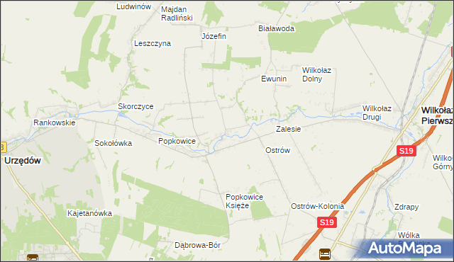 mapa Zadworze gmina Urzędów, Zadworze gmina Urzędów na mapie Targeo