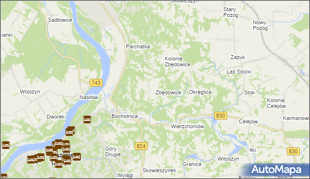 mapa Zbędowice, Zbędowice na mapie Targeo