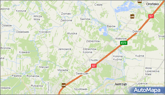 mapa Zdziechów Kolonia, Zdziechów Kolonia na mapie Targeo