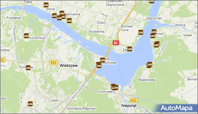 mapa Zegrze Południowe, Zegrze Południowe na mapie Targeo