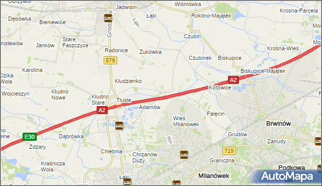mapa Żuków gmina Grodzisk Mazowiecki, Żuków gmina Grodzisk Mazowiecki na mapie Targeo
