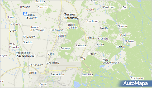 mapa Ławnica, Ławnica na mapie Targeo