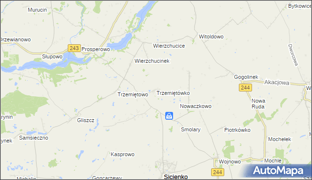 mapa Trzemiętówko, Trzemiętówko na mapie Targeo