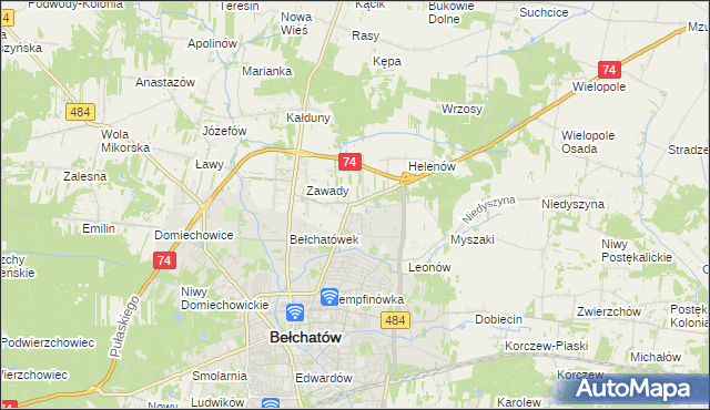 mapa Dobrzelów, Dobrzelów na mapie Targeo