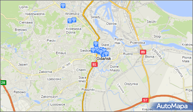 mapa Gdańska, Gdańsk na mapie Targeo