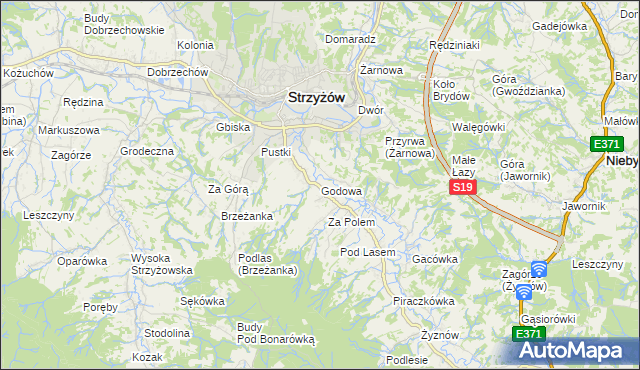 mapa Godowa, Godowa na mapie Targeo