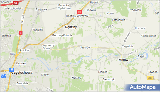 mapa Jaskrów, Jaskrów na mapie Targeo