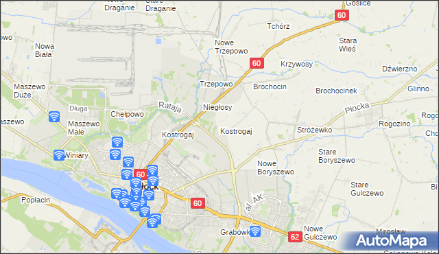 mapa Kostrogaj, Kostrogaj na mapie Targeo