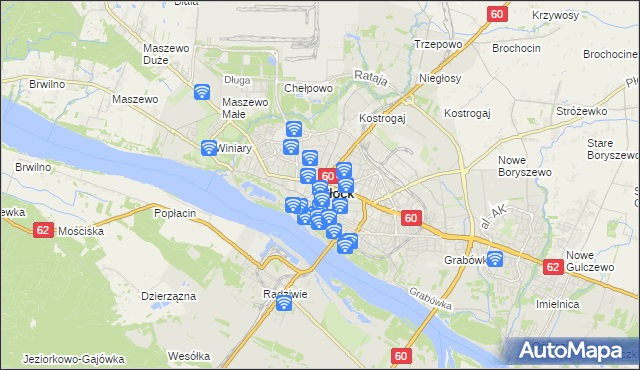 mapa Płock, Płock na mapie Targeo