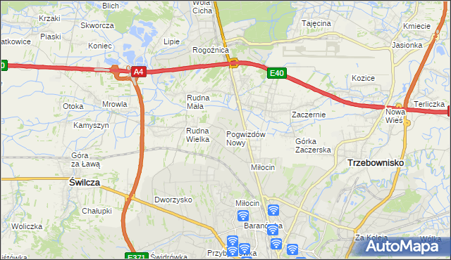 mapa Pogwizdów Nowy, Pogwizdów Nowy na mapie Targeo
