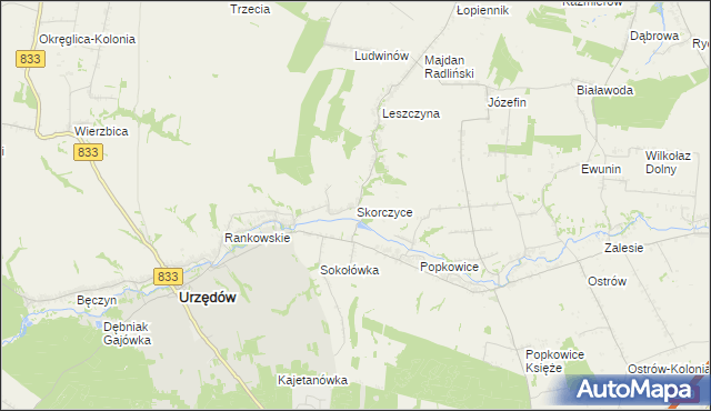 mapa Skorczyce, Skorczyce na mapie Targeo