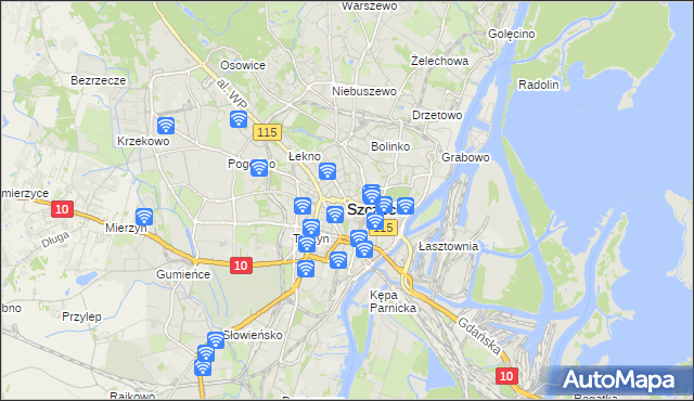mapa Szczecina, Szczecin na mapie Targeo