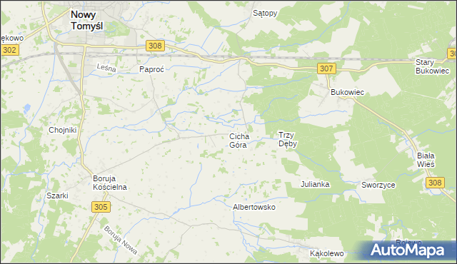 mapa Cicha Góra, Cicha Góra na mapie Targeo