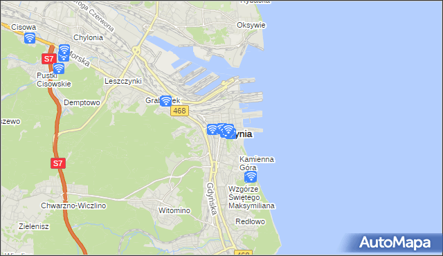 mapa Gdyni, Gdynia na mapie Targeo