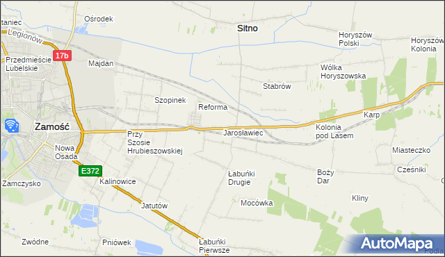 mapa Jarosławiec gmina Sitno, Jarosławiec gmina Sitno na mapie Targeo