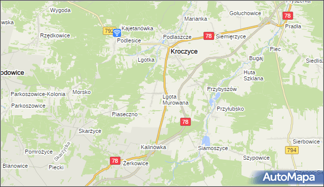 mapa Lgota Murowana, Lgota Murowana na mapie Targeo