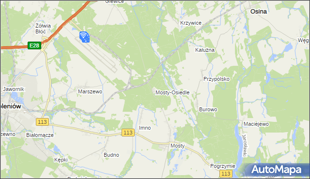 mapa Mosty-Osiedle, Mosty-Osiedle na mapie Targeo