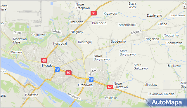 mapa Nowe Boryszewo, Nowe Boryszewo na mapie Targeo