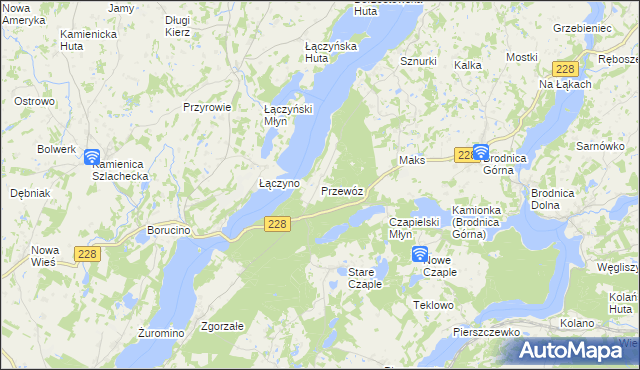 mapa Przewóz gmina Chmielno, Przewóz gmina Chmielno na mapie Targeo