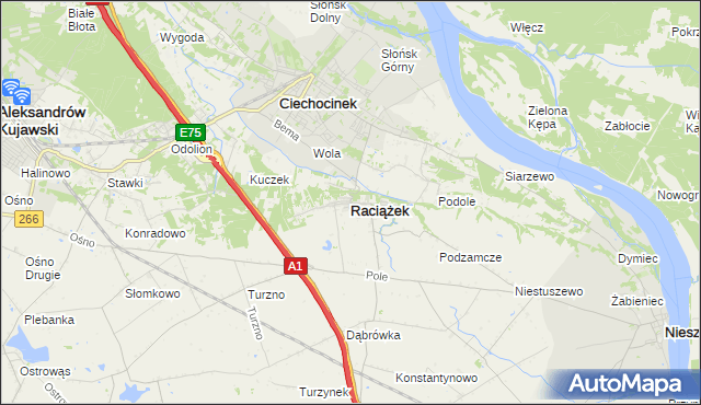 mapa Raciążek, Raciążek na mapie Targeo