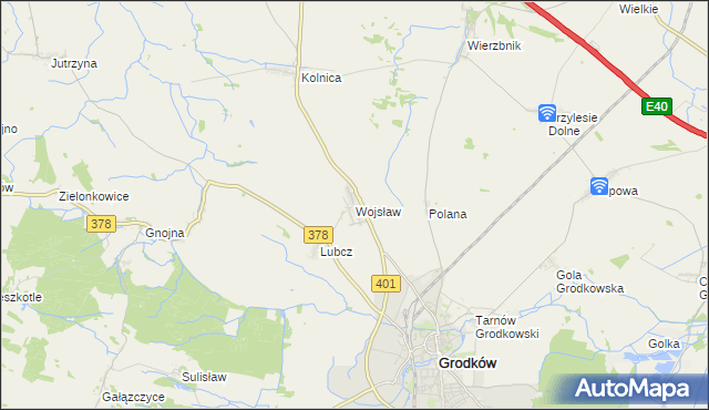 mapa Wojsław, Wojsław na mapie Targeo