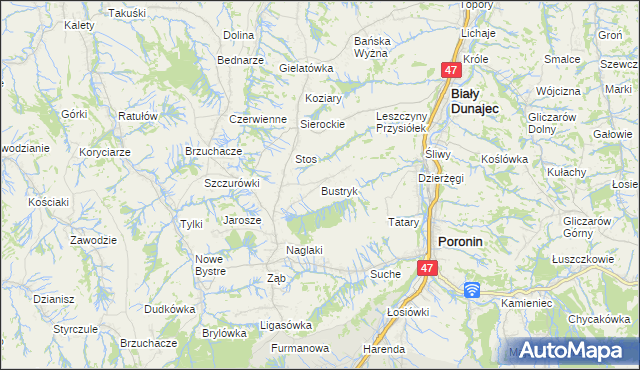 mapa Bustryk, Bustryk na mapie Targeo