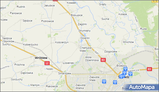 mapa Charłupia Mała, Charłupia Mała na mapie Targeo