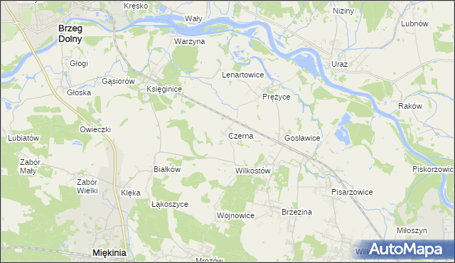 mapa Czerna gmina Miękinia, Czerna gmina Miękinia na mapie Targeo